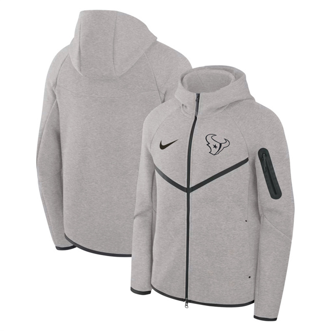 Men's Gray Houston Texans Tech Fleece Full-Zip Windrunner Hoodie
